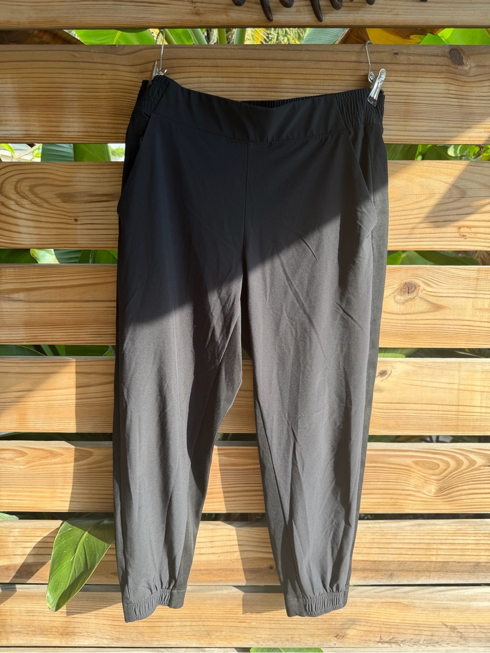 Athleta Black Stretch Jogger Pants with Elastic Cuffs